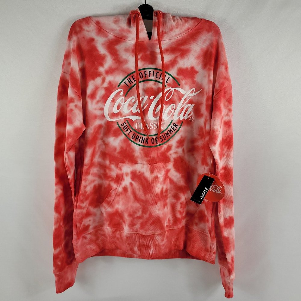 Coca Cola Coke Hoodie Pullover Hooded Tie Dye Sweatshirt Ardene Womens XS UNUSED